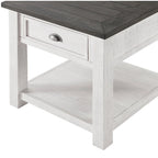 Solid Wood End Table with Drawer and Shelf