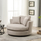 54 Wide Elegant Round Swivel Barrel Chair, Chair and a Half