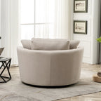 54 Wide Elegant Round Swivel Barrel Chair, Chair and a Half