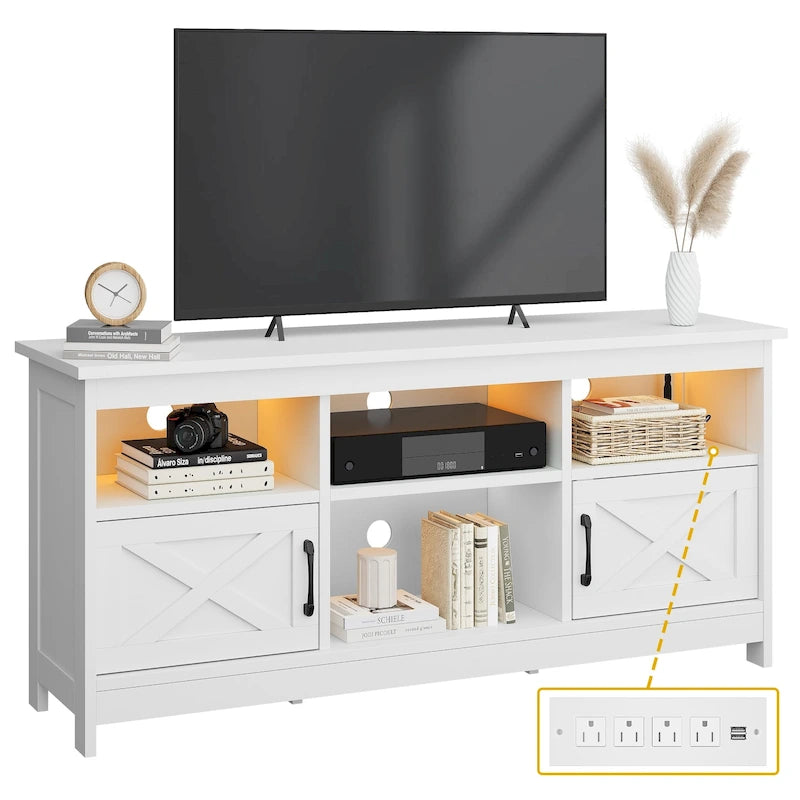 Farmhouse TV Stand for 65/55 Inch TVs
