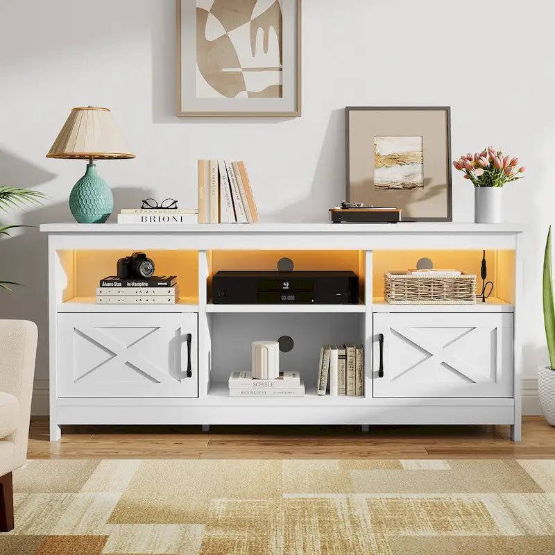 Farmhouse TV Stand for 65/55 Inch TVs