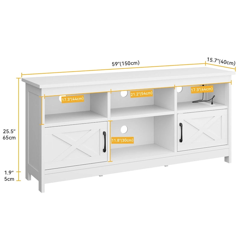 Farmhouse TV Stand for 65/55 Inch TVs