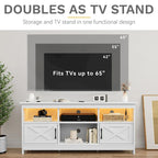 Farmhouse TV Stand for 65/55 Inch TVs