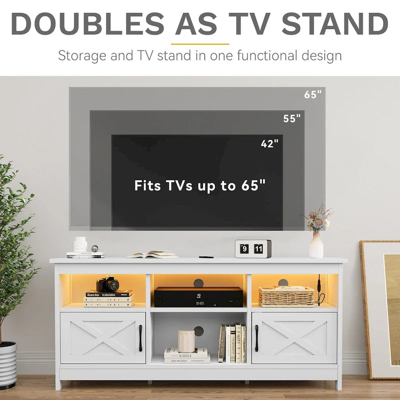 Farmhouse TV Stand for 65/55 Inch TVs