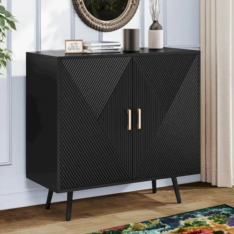 Modern Wooden 2-Door Accent Cabinet