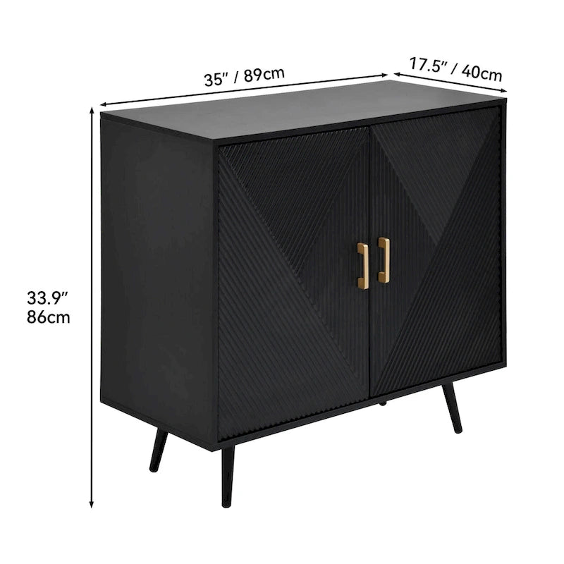 Moderner Akzentschrank aus Holz mit 2 Türen