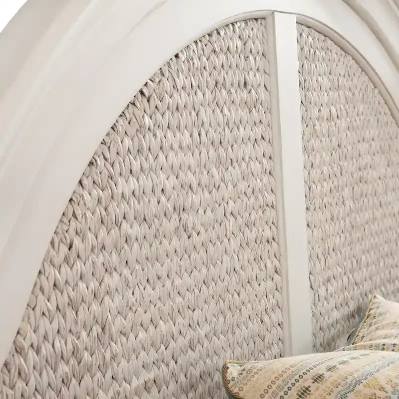 Dove White Woven Seagrass Headboard