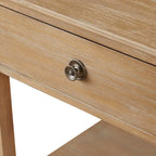 Light Natural Bedside Table with Drawer and Shelf