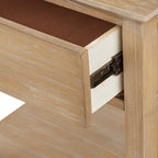 Light Natural Bedside Table with Drawer and Shelf