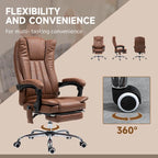 Massage Office Chair with 6 Vibration Points, Heated High Back Recliner with Adjustable Height and Swivel Wheels