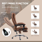 Massage Office Chair with 6 Vibration Points, Heated High Back Recliner with Adjustable Height and Swivel Wheels