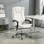 Massage Office Chair with 6 Vibration Points, Heated High Back Recliner with Adjustable Height and Swivel Wheels