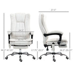 Massage Office Chair with 6 Vibration Points, Heated High Back Recliner with Adjustable Height and Swivel Wheels