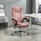 Massage Office Chair with 6 Vibration Points, Heated High Back Recliner with Adjustable Height and Swivel Wheels