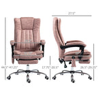 Massage Office Chair with 6 Vibration Points, Heated High Back Recliner with Adjustable Height and Swivel Wheels