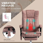 Massage Office Chair with 6 Vibration Points, Heated High Back Recliner with Adjustable Height and Swivel Wheels