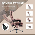 Massage Office Chair with 6 Vibration Points, Heated High Back Recliner with Adjustable Height and Swivel Wheels