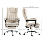 Massage Office Chair with 6 Vibration Points, Heated High Back Recliner with Adjustable Height and Swivel Wheels