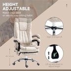 Massage Office Chair with 6 Vibration Points, Heated High Back Recliner with Adjustable Height and Swivel Wheels