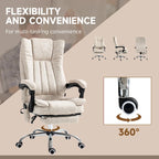 Massage Office Chair with 6 Vibration Points, Heated High Back Recliner with Adjustable Height and Swivel Wheels