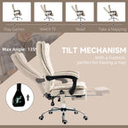Massage Office Chair with 6 Vibration Points, Heated High Back Recliner with Adjustable Height and Swivel Wheels