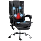 Massage Office Chair with 6 Vibration Points, Heated High Back Recliner with Adjustable Height and Swivel Wheels