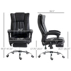 Massage Office Chair with 6 Vibration Points, Heated High Back Recliner with Adjustable Height and Swivel Wheels