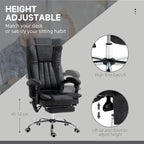 Massage Office Chair with 6 Vibration Points, Heated High Back Recliner with Adjustable Height and Swivel Wheels