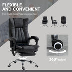 Massage Office Chair with 6 Vibration Points, Heated High Back Recliner with Adjustable Height and Swivel Wheels