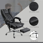 Massage Office Chair with 6 Vibration Points, Heated High Back Recliner with Adjustable Height and Swivel Wheels
