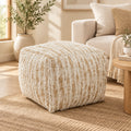 Faux Fur Pouf With Foil Print Design