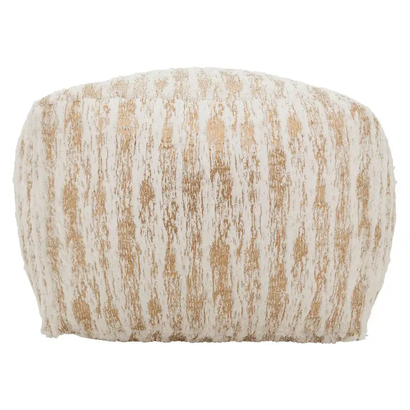 Faux Fur Pouf With Foil Print Design