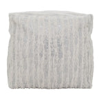 Faux Fur Pouf With Foil Print Design