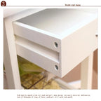 Folding Rolling Wood Kitchen Cart with 2 Baskets and 1 Drawer