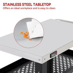 Movable 3-Shelf Grill Table with Removable Trash Bag Holder