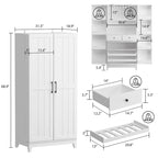 Multifunctional Wine & Food Storage Cabinet with Wine Glass Rack