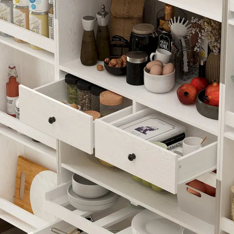 Multifunctional Wine & Food Storage Cabinet with Wine Glass Rack