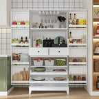 Multifunctional Wine & Food Storage Cabinet with Wine Glass Rack