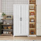 Multifunctional Wine & Food Storage Cabinet with Wine Glass Rack