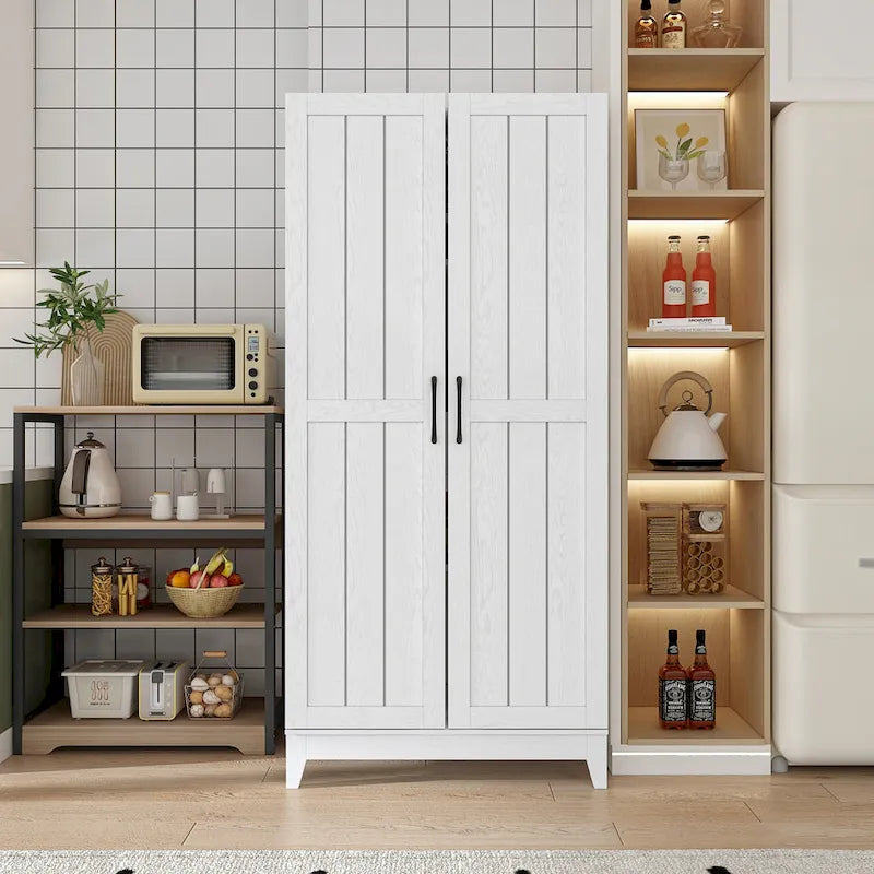 Multifunctional Wine & Food Storage Cabinet with Wine Glass Rack