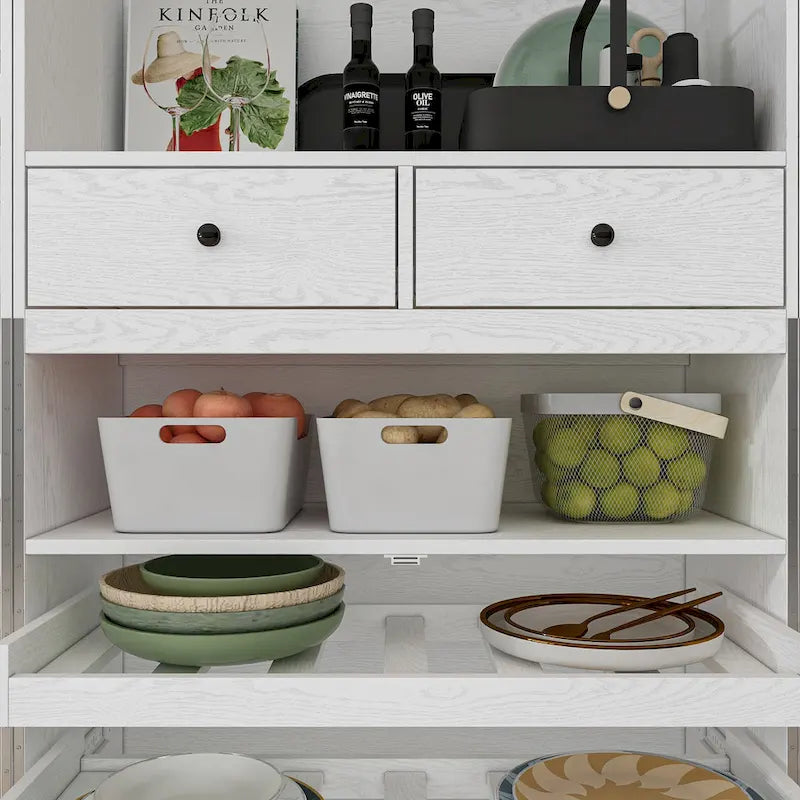Multifunctional Wine & Food Storage Cabinet with Wine Glass Rack