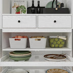 Multifunctional Wine & Food Storage Cabinet with Wine Glass Rack