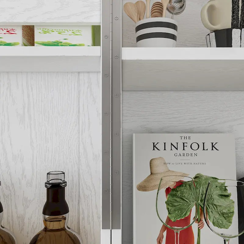 Multifunctional Wine & Food Storage Cabinet with Wine Glass Rack