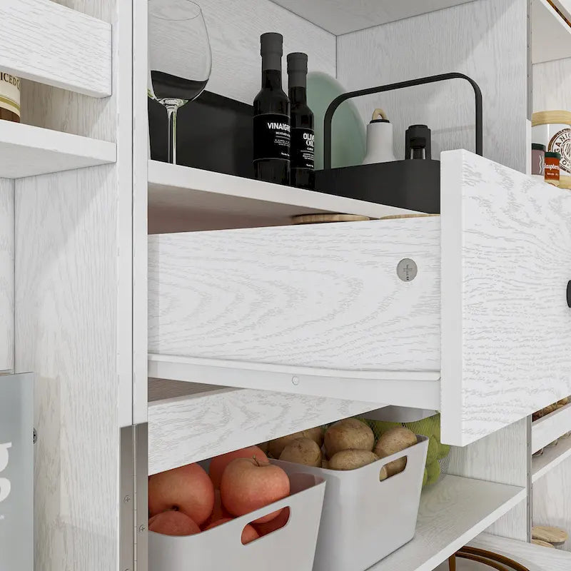 Multifunctional Wine & Food Storage Cabinet with Wine Glass Rack