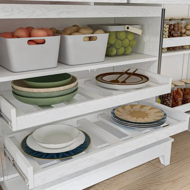 Multifunctional Wine & Food Storage Cabinet with Wine Glass Rack