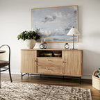 Curved Sideboard Buffet with Tambour Doors