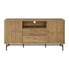 Curved Sideboard Buffet with Tambour Doors