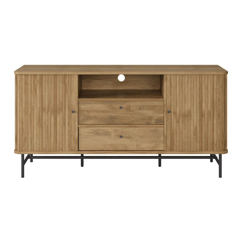 Curved Sideboard Buffet with Tambour Doors
