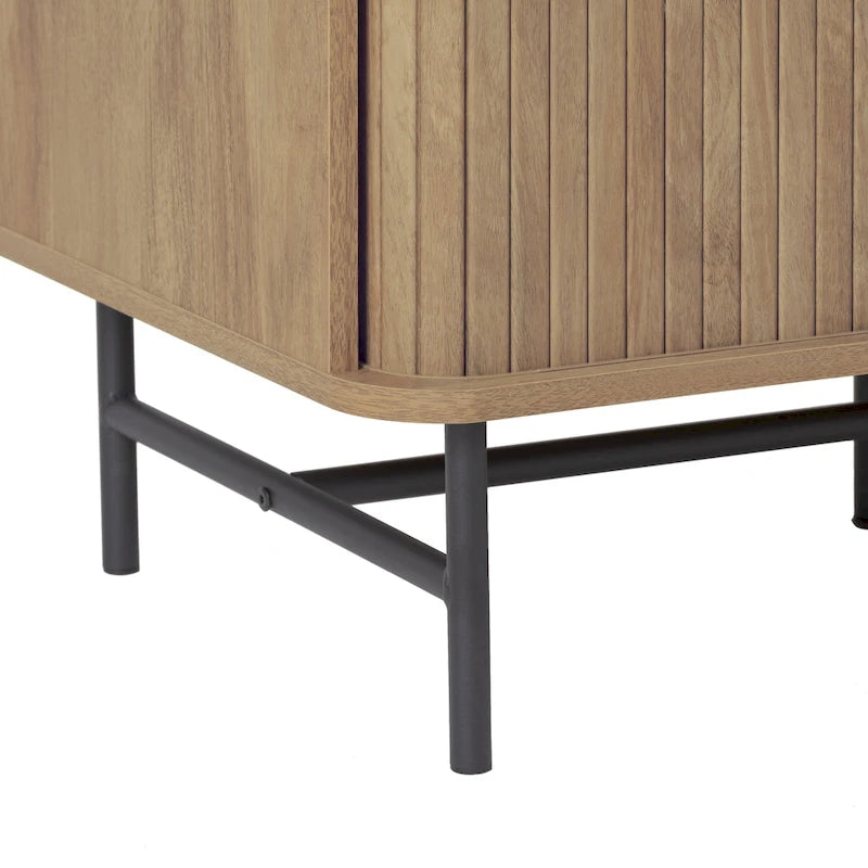 Curved Sideboard Buffet with Tambour Doors