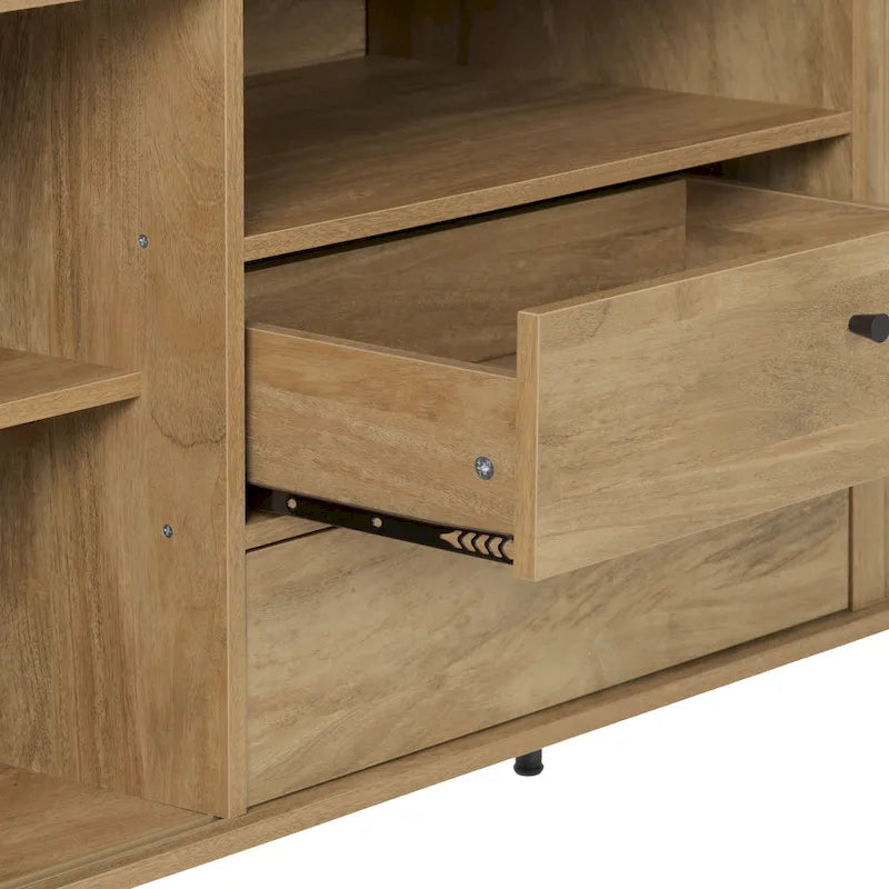 Curved Sideboard Buffet with Tambour Doors